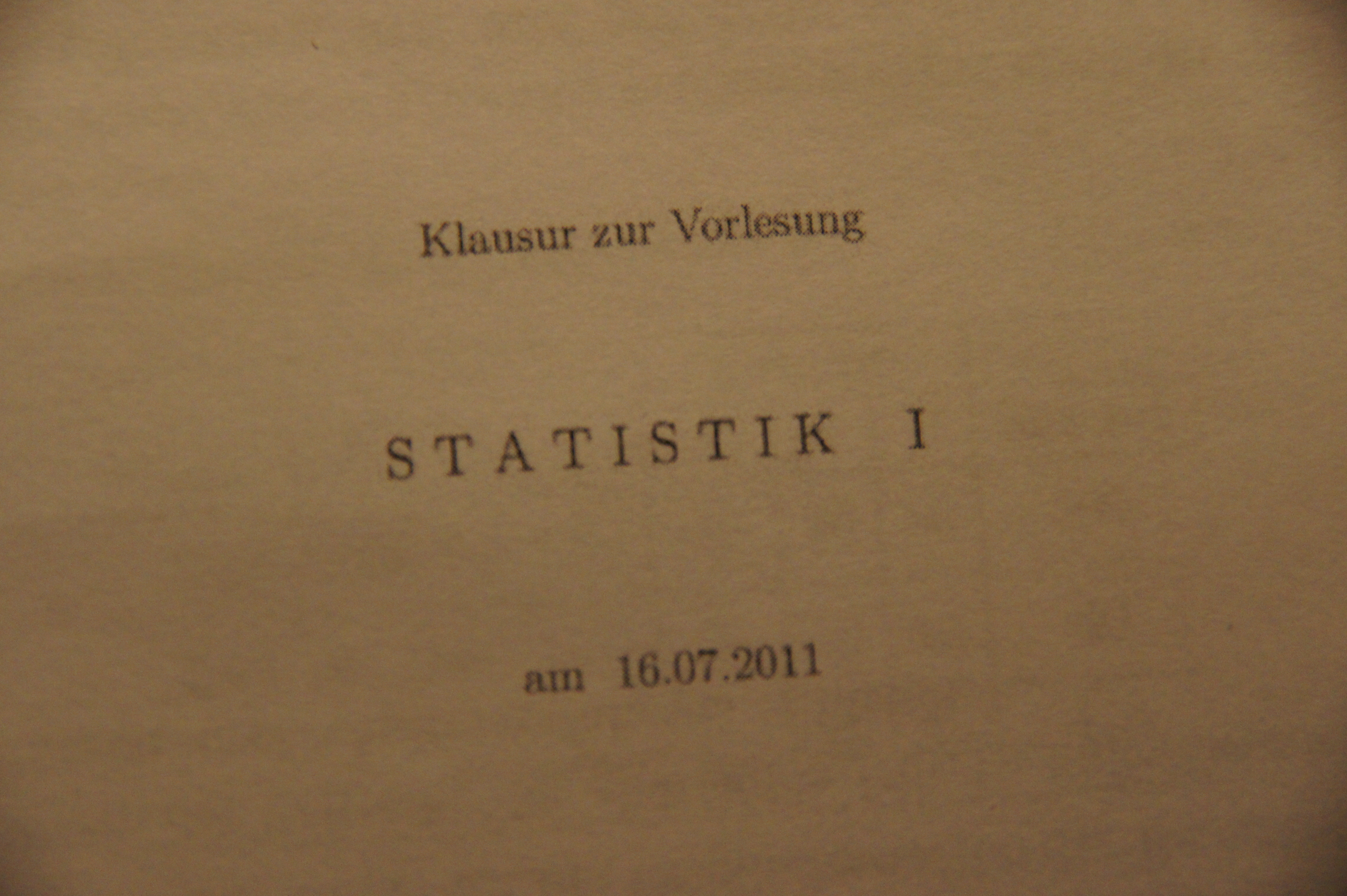Statistik-Klausur an Universitäten und Fachhochschulen